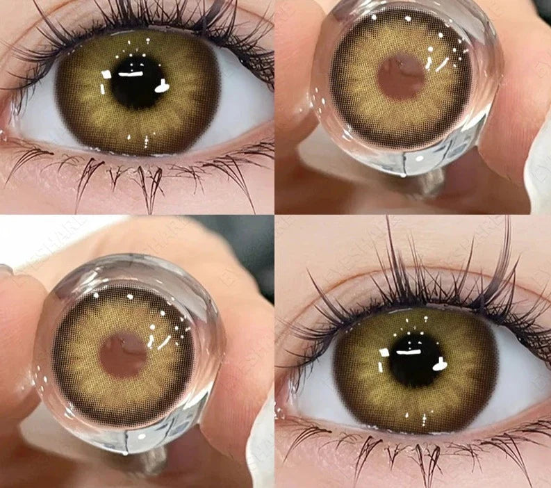2pcs Colored Contact Lenses for Eyes Natural Look Brown Eye Lenses Gray Pupils Blue Lenses Green Contacts Beauty Makeup