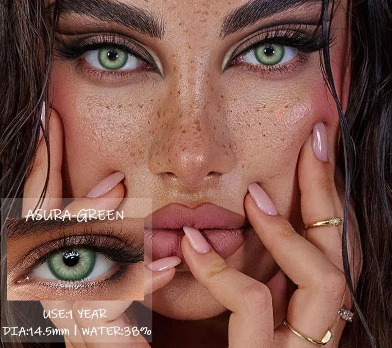 1Pair Color Contact Lenses for Eyes Blue Eye Lenses Natural Gray Pupils for Eyes Green Lenses Yearly Use Eye Contacts