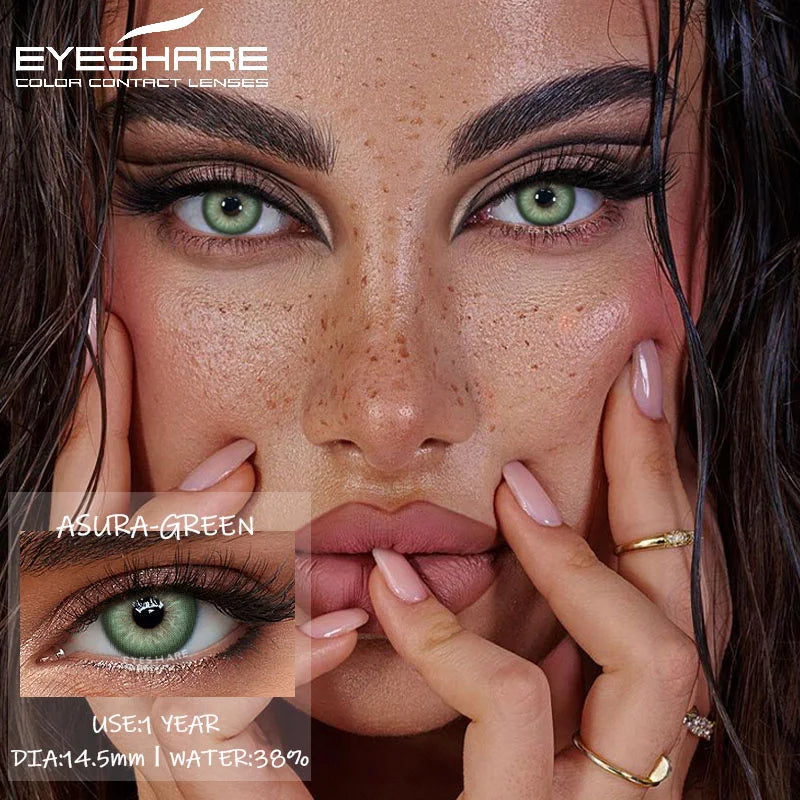 1Pair Color Contact Lenses for Eyes Blue Eye Lenses Natural Gray Pupils for Eyes Green Lenses Yearly Use Eye Contacts