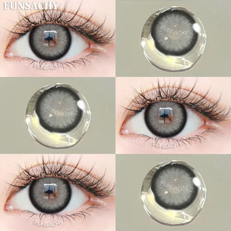 1pair Colorcon Contact Lenses Green Color Lens Natural Brown Eye Contacts Gray Pupils Beautiful Cosmetic Yearly Lenses