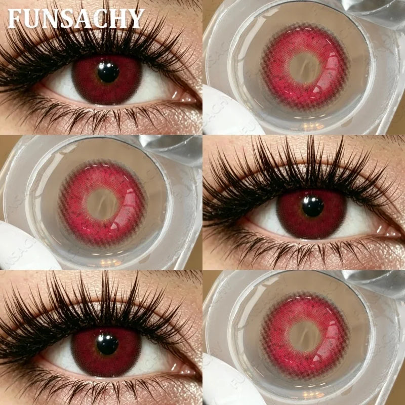 2Pcs New Colored Contact Lenses Grey Blue Green Series Soft And Comfortable BrownContact Lenses Yearly Beautiful Pupils