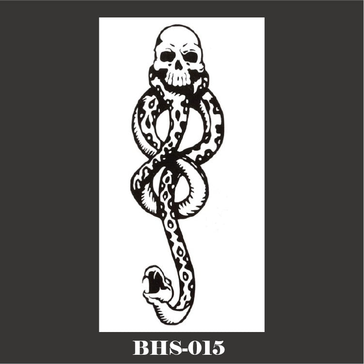 Black Snake Temporary Tattoo Stickers for Women Men Body Waist Waterproof Fake Tattoo Dark Wine Big Size Snake Tattoo New