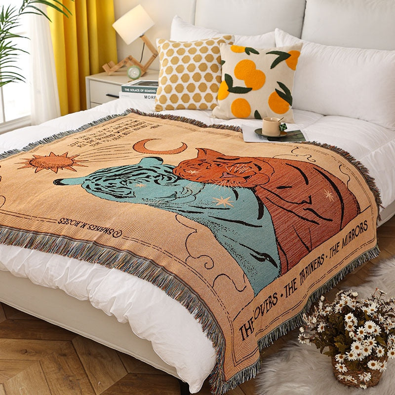 Women Leopard Throw Blanket Multifunction Beach Sofa Covers Tassel Dust Cover Air Conditioning Blankets For Bed