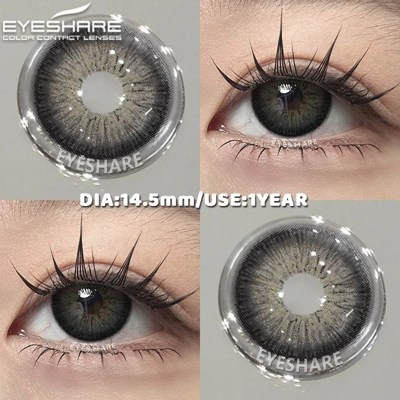 1 Pair Color Contact Lenses for Eyes Color Pupils Natural Brown Lenses Beautiful Pupils Cosmetic Gray Eye Lenses Yearly