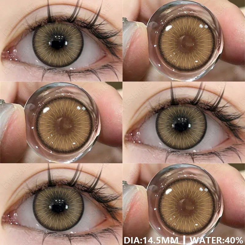 Colored Contacts Lenses for Eyes Fashion Blue Contact Lenses Brown Lenses Cosmetic Green Eye Contacts Yearly 2pcs/pair