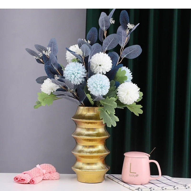 Ceramic Vase Light Luxury Tabletop Hydroponic Flower Arrangement Vases Modern Home Decoration Accessories