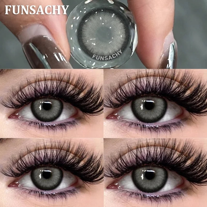 1 Pair Big Black Color Contact Lenses Natural Gray Lenses Blue Korean Eye Makeup Contacts Yearly Beauty Pupils Cosmetic