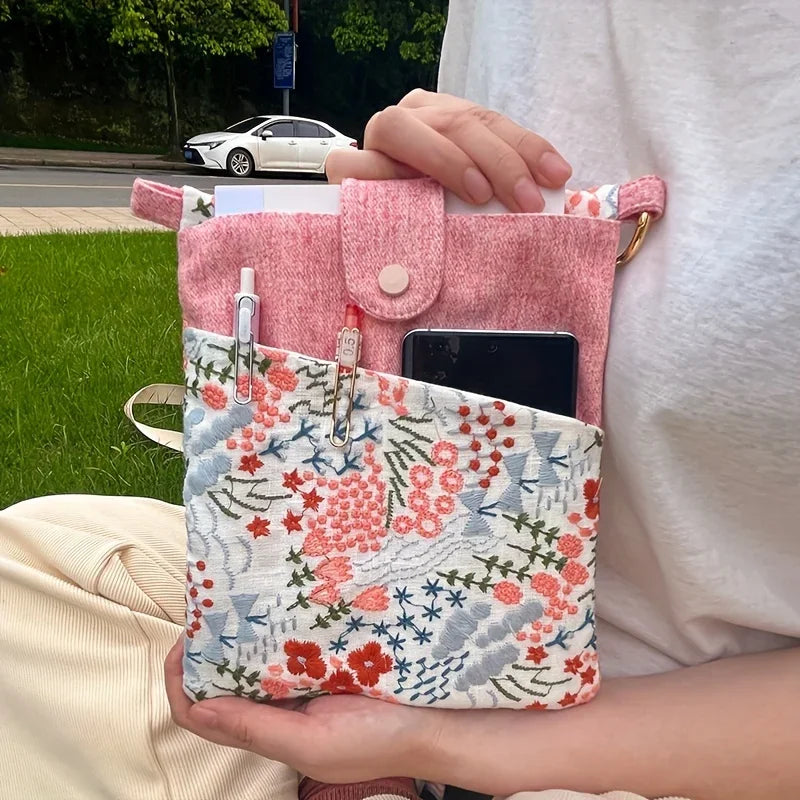 A5 Kawaii Storage Bag Multifunctional Chic Book Tote Portable Storage Pouch for Books Stationery Organizer Stationery Supplies