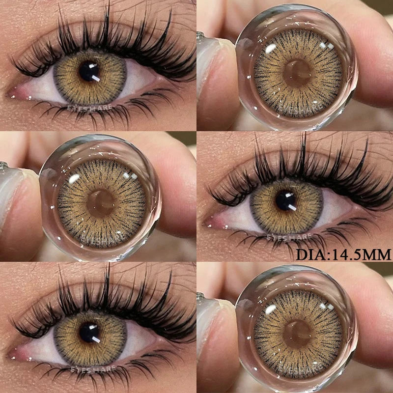 Color Contact Lenses For Eyes 1pair Yearly Natural Eye Green Color Lens Cosmetic Soft Eye Lenses Beauty Pupils Blue Lenses
