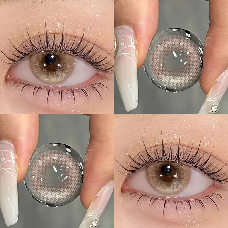 2PCS New Blue Prescription Contact Lenses with Diopters Fashion Pupils Cosmetics Eye Red Korean Lens High Quality Lenses