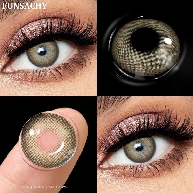 1 Pair Gray Color Contact Lenses for Eyes Natural Brown Blue Lenses Green Eye Contacts Beauty Cosmetic Pupils Yearly