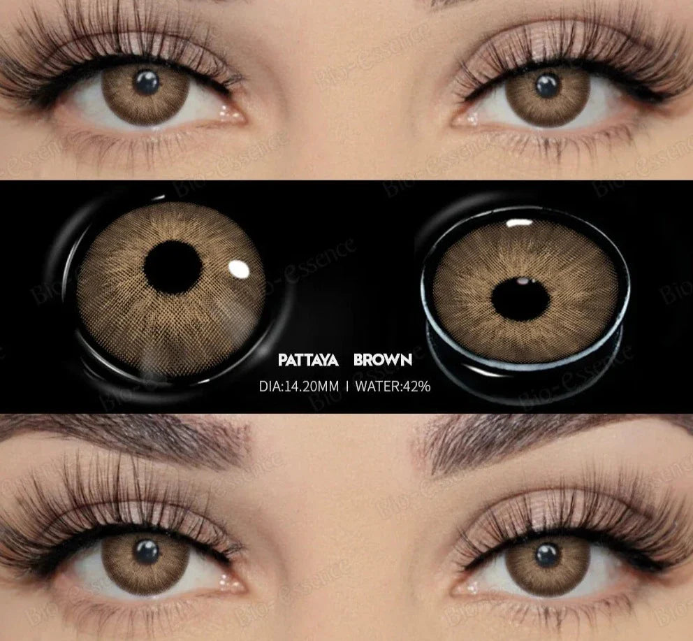 1 Pair Colored Contact Lenses with Degree Natural Eye Contact Prescription Lens Fashion Lenses