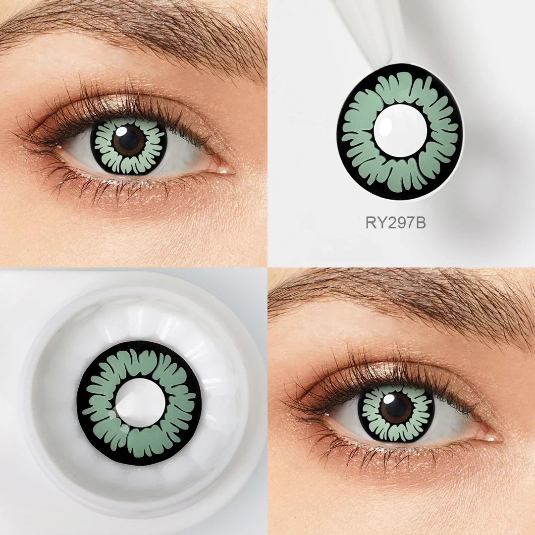 Contact Lenses For Cosplay Contacts Lens Eye Ywllow And Green Contact Lenses Yearly 14.0/14.2mm