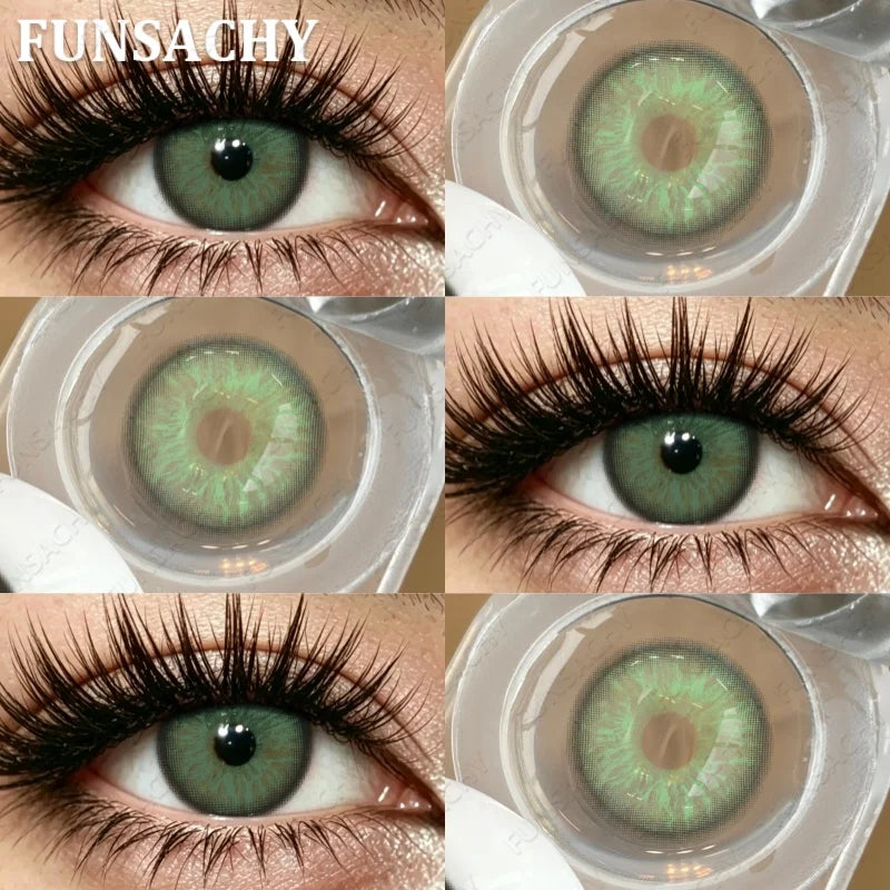 2Pcs New Colored Contact Lenses Grey Blue Green Series Soft And Comfortable BrownContact Lenses Yearly Beautiful Pupils