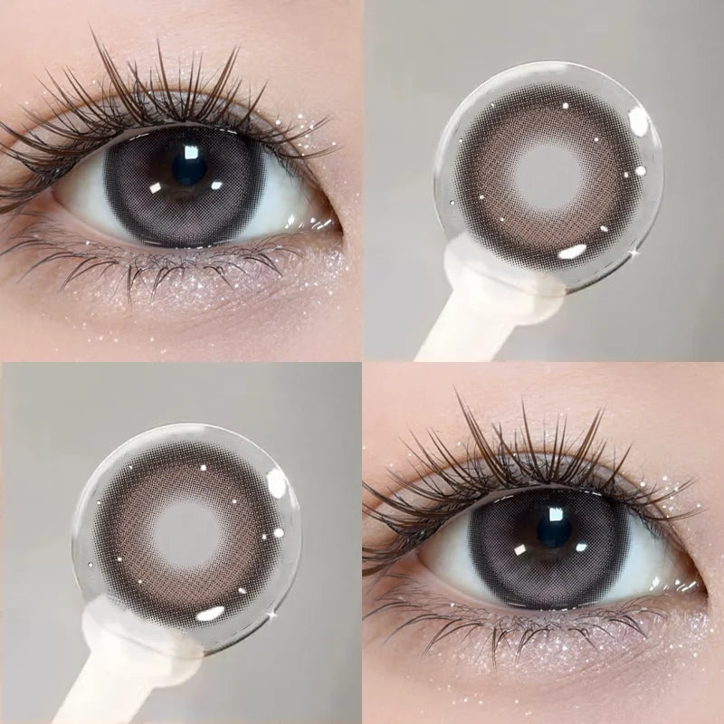 2PCS New Fashion Contact Lenses Beauty Colorld Contact for Eyes Makeup Brown Lenses Cosmetics Grey Eyes Lenses Yearly