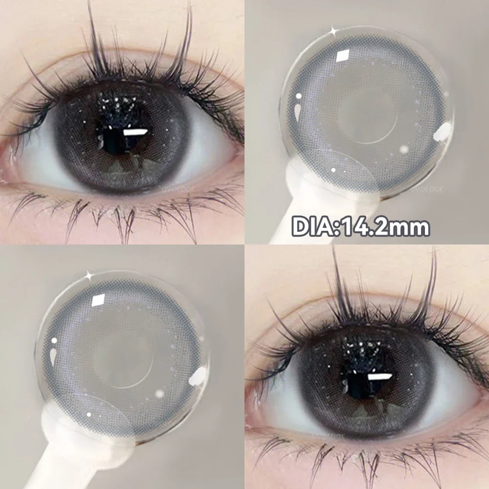 (2pcs)1Pair Myopia Color Contact Lenses for Eyes Fashion Prescription Lenses Beauty Pupils Blue Green Brown Grey Lenses