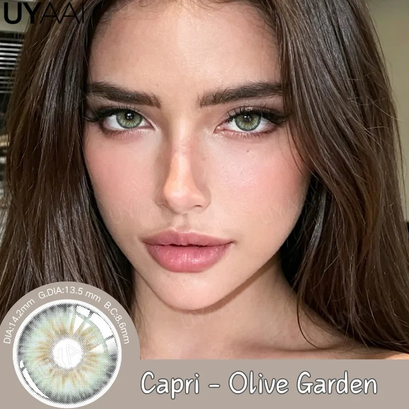 New Brown Colored Contact Lenses Natural Look Green Eye Lenses Gray Contact Women Gray Lenses 2Pcs