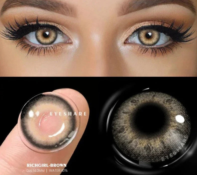 Natural Color Contact Lenses For Eyes 1Pair Multicolor Lens Soft Yearly Blue Eye Contact Beautiful Pupils Beauty Makeup