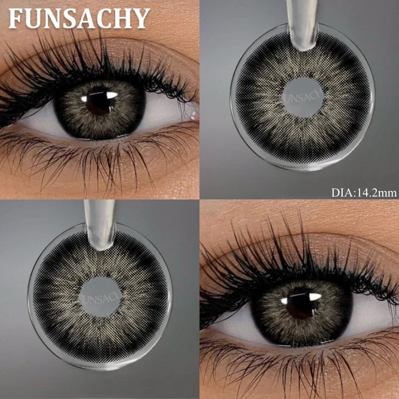 1 Pair Black Color Contact Lenses Brown Grey Beauty Soft Contact Lenses Yearly Fast Shipping Beauty Pupils Cosmetics