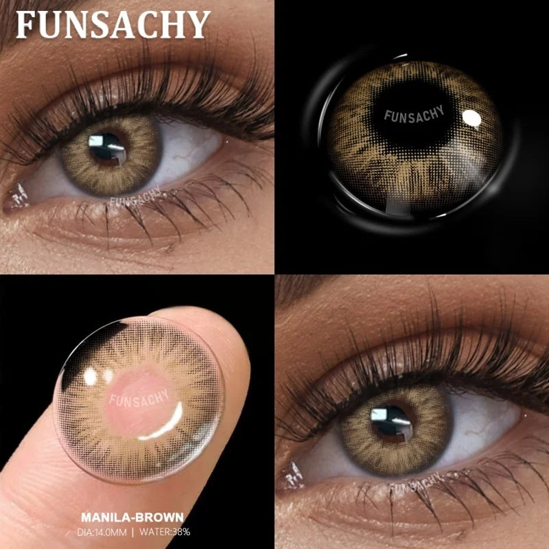 2pcs Brown Contact Lenses for Eyes Beautiful Pupils Yearly Cosmetic Blue Gray Colored Lens Brown Natural Lens Fast Ship