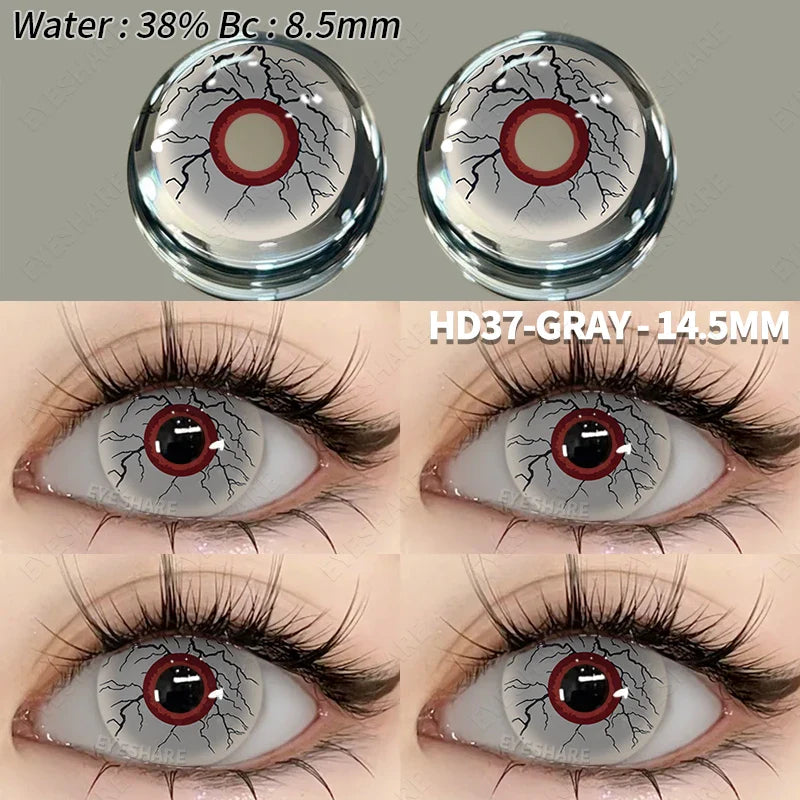 Colored Contact Lenses for Eyes Cosplay Contact Lenses Crazy Lenses Halloween Eyes Lens 1Pair White Lenses Black Lenses