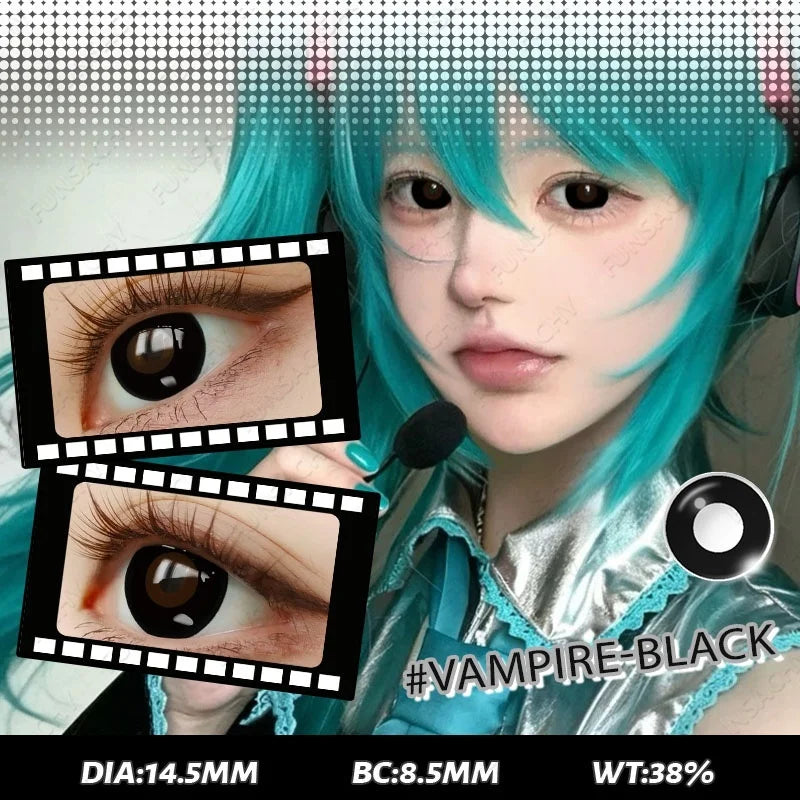 Cosplay Lenses White Black Contact Lenses for Halloween Party Makeup Contact Lens 14.0mm/14.5mm Anime Cosplay Softlens