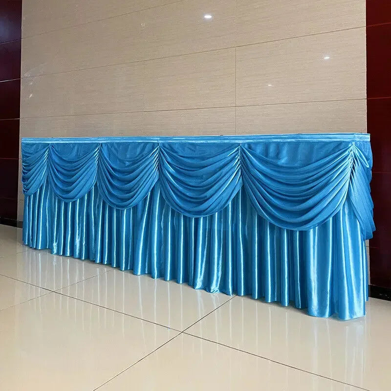 3/6M Wedding Backdrop Curtain Swag Ice Silk Fabric Wedding Decoration Table Skirts Party Banquet Backdrop Long Tablecloth New