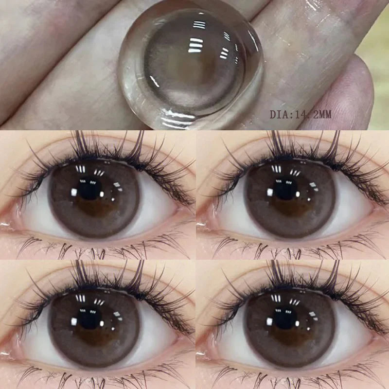 Colored Contact Lenses for Eyes Brown High Quality Lense with Degree Natural Beauty Eye Contacts Lenses Yearly 1 Pair
