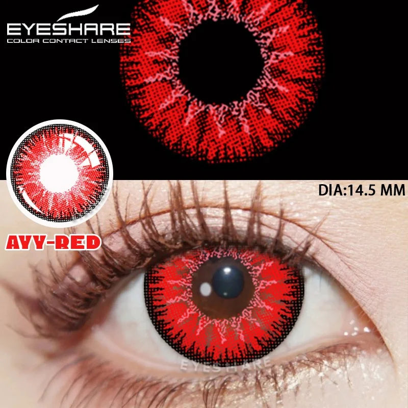 Colorful Contact Lenses for Eyes 1pair Cosplay Color Contact Lenses Anime Accessories Anime Lenses Yearly Red Lenses