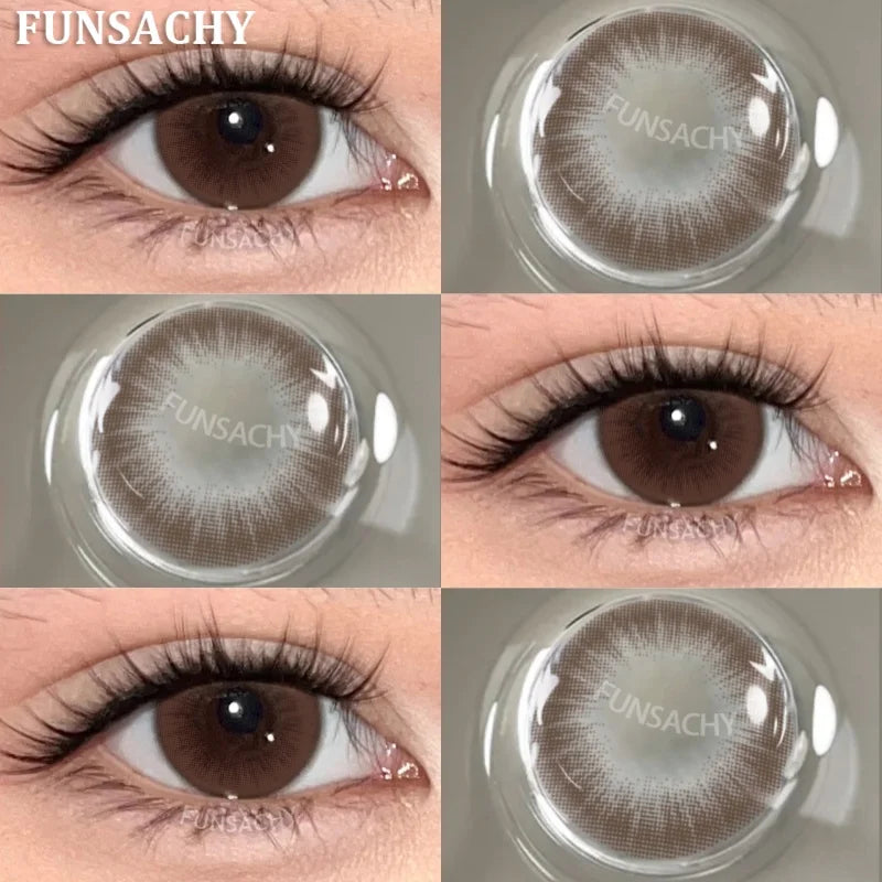 1 Pair New Color Contact Lenses for Eye Beautiful Pupil Fashion Blue Soft Lenses Gray Natural Contacts Yearly Cosmetics