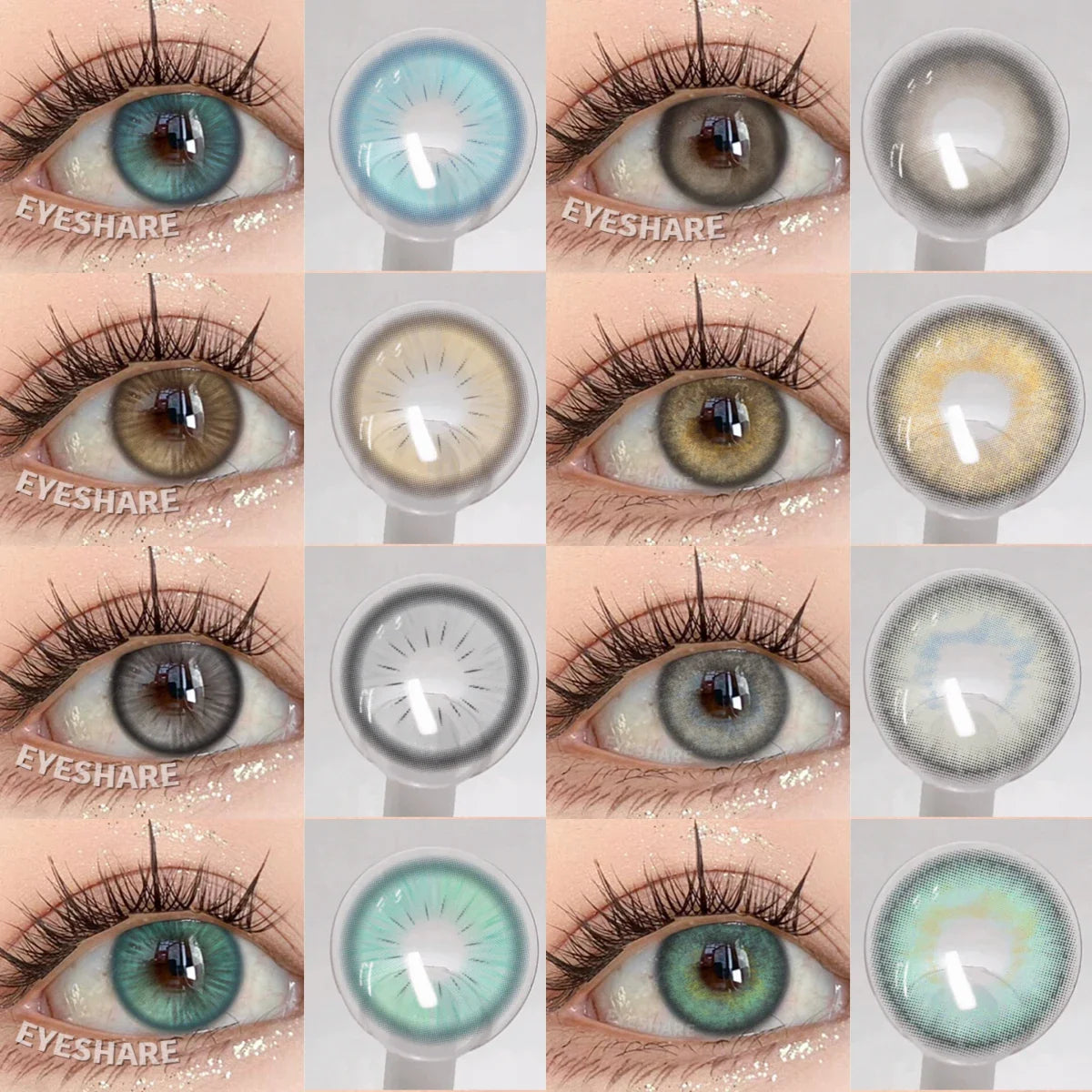 1 Pair Color Contact Eye Color Lenses Makeup Natural Brown Lens Cosmetics Gray Eyes Lenses Woman Makeup Blue Beauty Con