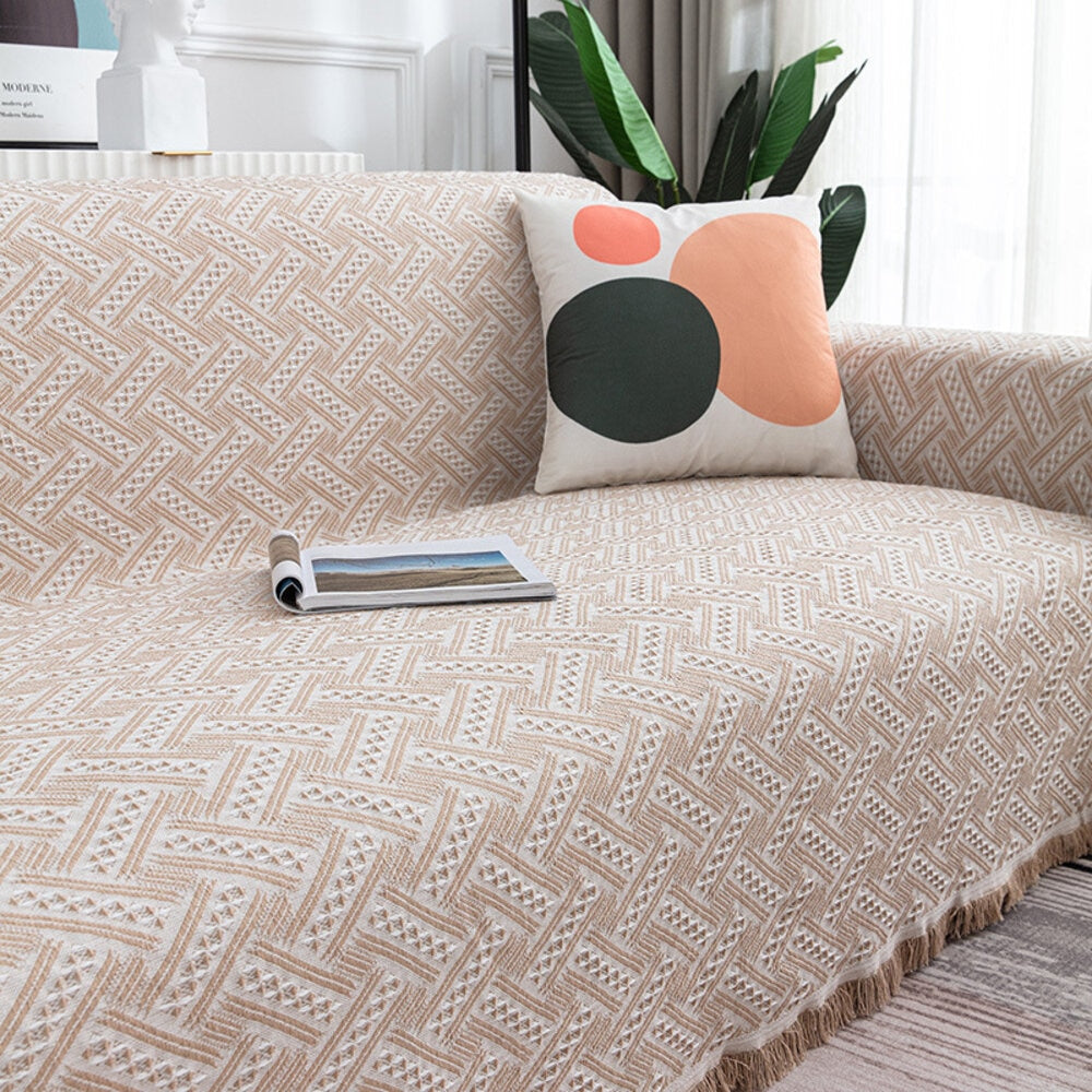 Home Hotel Pure Cotton Bedding Office Sofa Knitted Cover Blanket With Tassel Tapestry For Bed Airplane Travel Decor Blankets