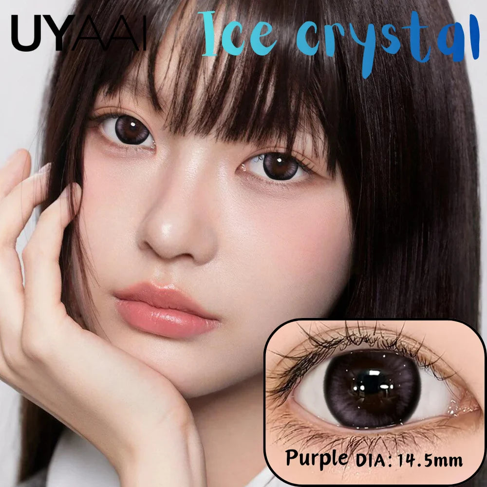 Black Hydrogel Circle Lenses for Dolly Eye Effect, 14.5mm Diameter for Big Sparkling Eyes, Hydrating & Age-Diminishing