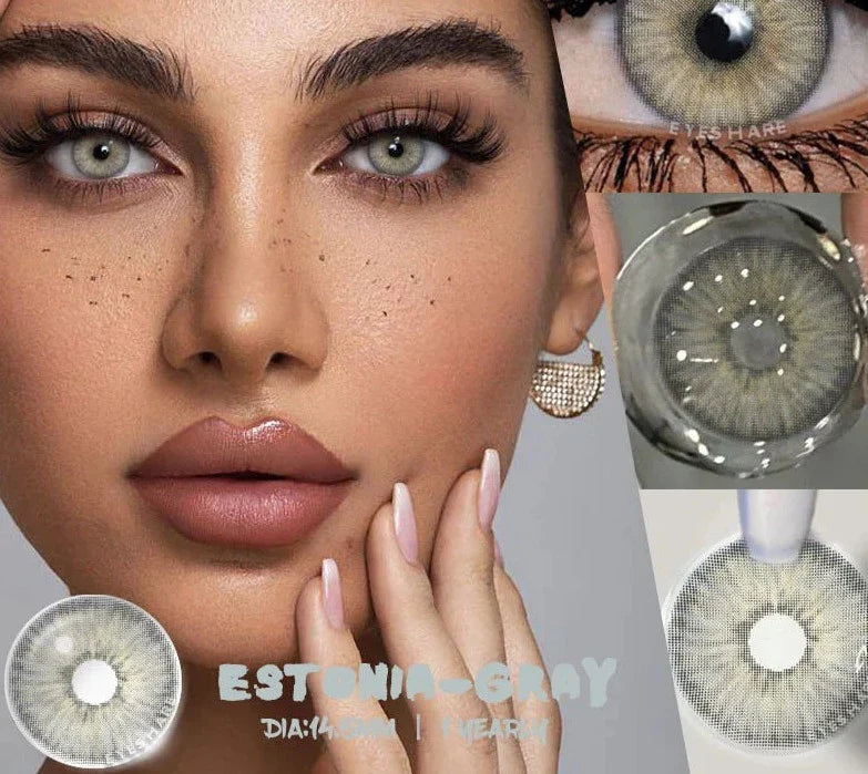 1Pair Color Contact Lenses for Eyes Blue Eye Lenses Natural Gray Pupils for Eyes Green Lenses Yearly Use Eye Contacts
