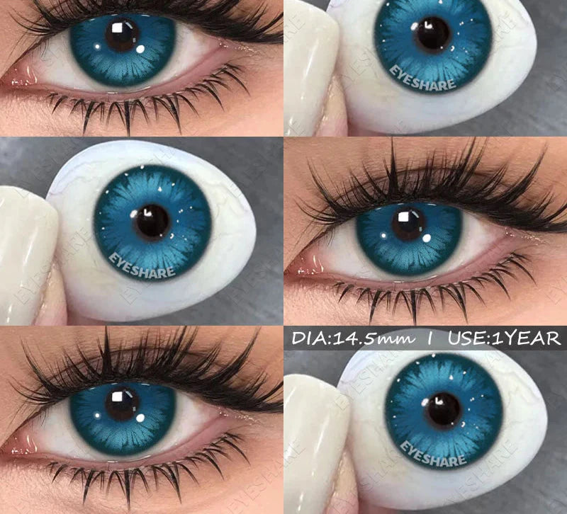 2Pcs Cosplay Contact Lenses Blue Anime Eye Lenses Halloween Red Makeup Beauty Pupils Purple Colored Eye Contacts Yearly