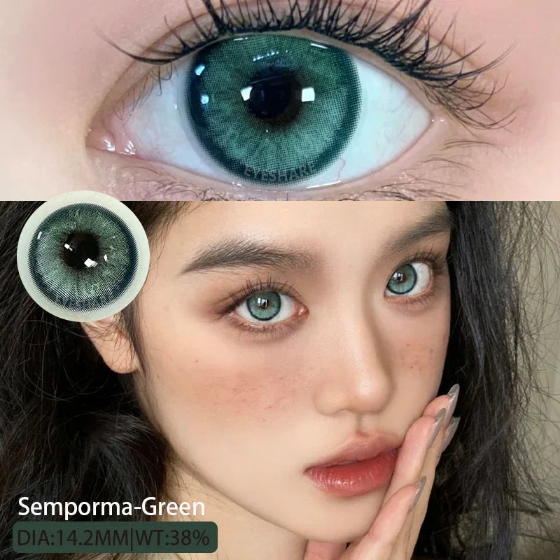 1pair Blue Contact Lenses For Eyes Korean Cute Lens Eye Makeup Pupil Brown Softlenses Women's color contact lenses