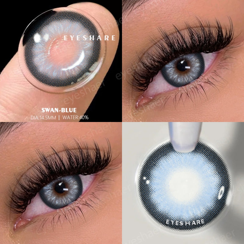 Natural Color Lens Eyes 2pcs Color Contact Lenses For Eyes Blue Gray Color Lens Yearly Beauty Cosmetic Contact Lens Eye
