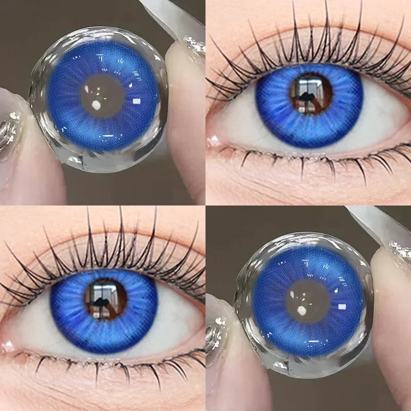 1pair Blue Green Red Color Contact Lenses 6months Halloween Crazy Circle Lens 14.5mm