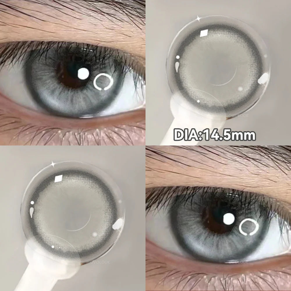 (2pcs)1Pair Myopia Color Contact Lenses for Eyes Fashion Prescription Lenses Beauty Pupils Blue Green Brown Grey Lenses