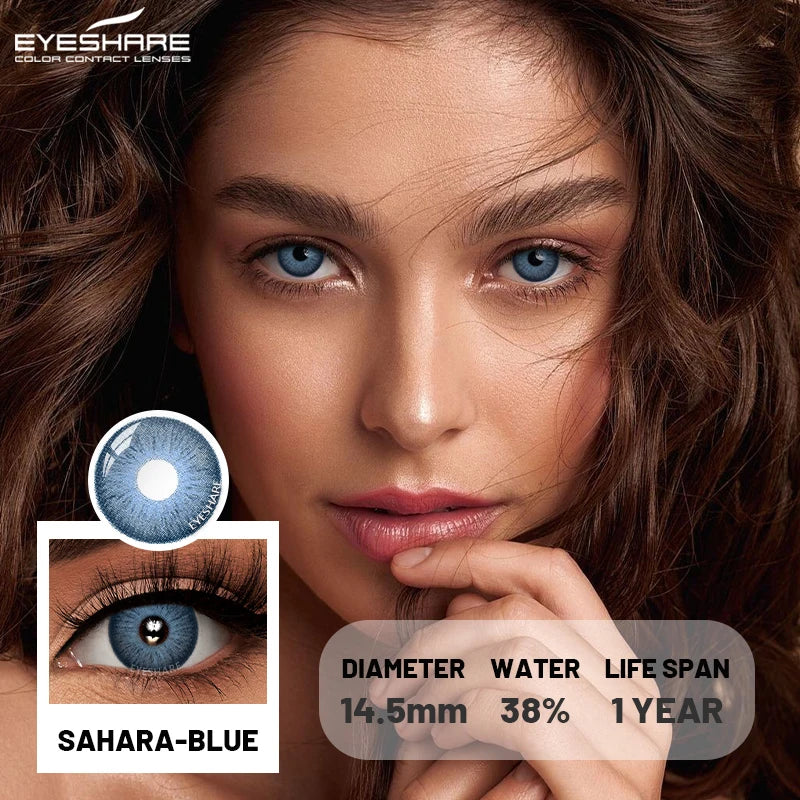 1Pair black Colored Contact Lenses blue Soft Lenses Beauty Lenses for Eye Green Color Contact Eye Cosmetics Yearly Use
