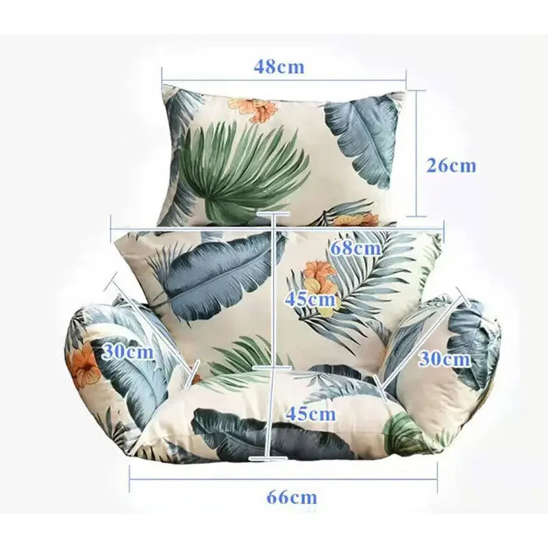 Swing Egg Chair Mat Cushion Cover Outdoor Patio Hanging Seat Home Decor Garden Lounger Cushion Cover (No Filling)