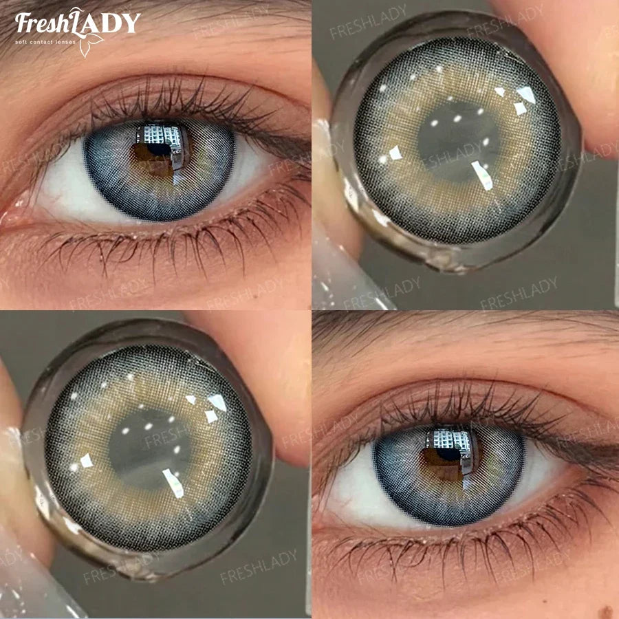 1 Pair Colored Contact Lenses Natural Pupils Eyes Contact lenses Gray Soft Contacts 14.50mm