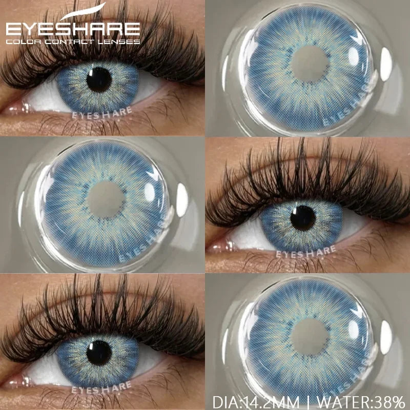 1 Pair Natural Colored Contact Lenses with Prescription Myopia Lenses Green Contacts Fashion Brown Lenses Gray Pupils