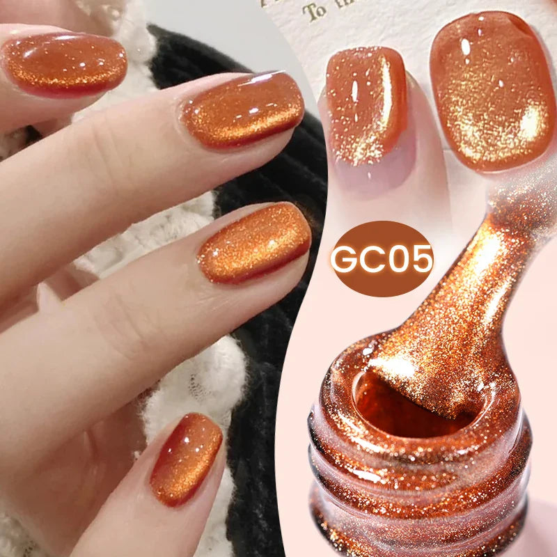 Pink Light Flow Cat Magnetic Gel Nail Polish 10ml Holographics Shining Line Magnetic Long Lasting DIY Salon Varinsh