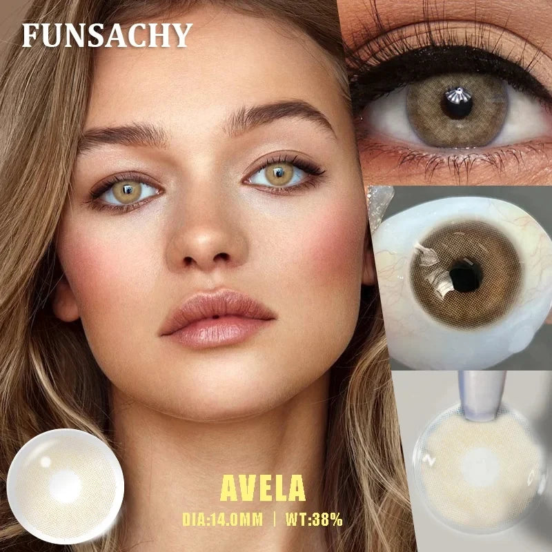 2PCS Brown Series Soft Contact Lenses for Eyes Yearly Wear Natural Daily Makeup Colored Eye Lenses Women Cosmetics Lens