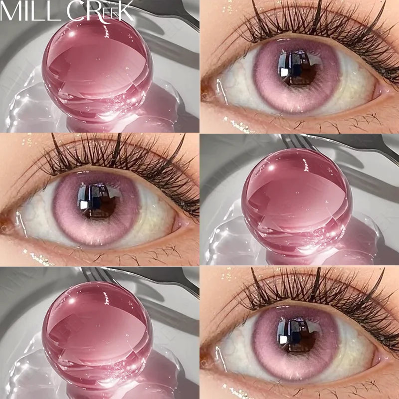 Hot Sale 1 Pair Colored Contact Lenses Natural with Prescription Green Lens Soft Brown Beauty Pupils Makeup Contacts