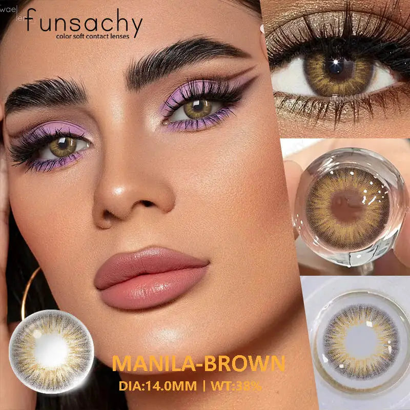 1 Pair Fashion Color Contact Lenses for Eyes Korean Brown Natural Soft Lenses Beautiful Cosmetic Gray Pupils Blue Lens