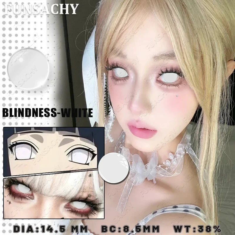 Cosplay Lenses White Black Contact Lenses for Halloween Party Makeup Contact Lens 14.0mm/14.5mm Anime Cosplay Softlens