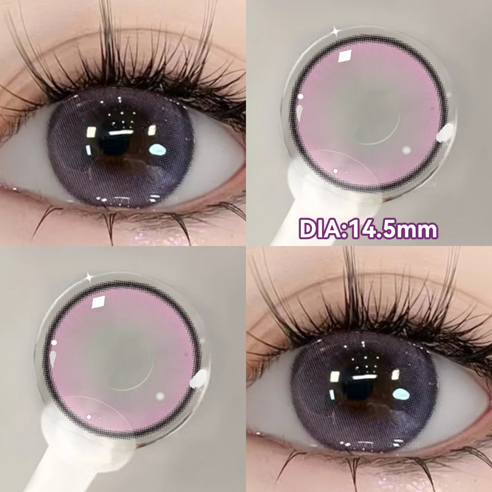 1 Pair Myopia Prescription Colored Contact Lenses Fashion Lens Beauty Pupils Blue Eye Color Lenses Purple Eye Lenses