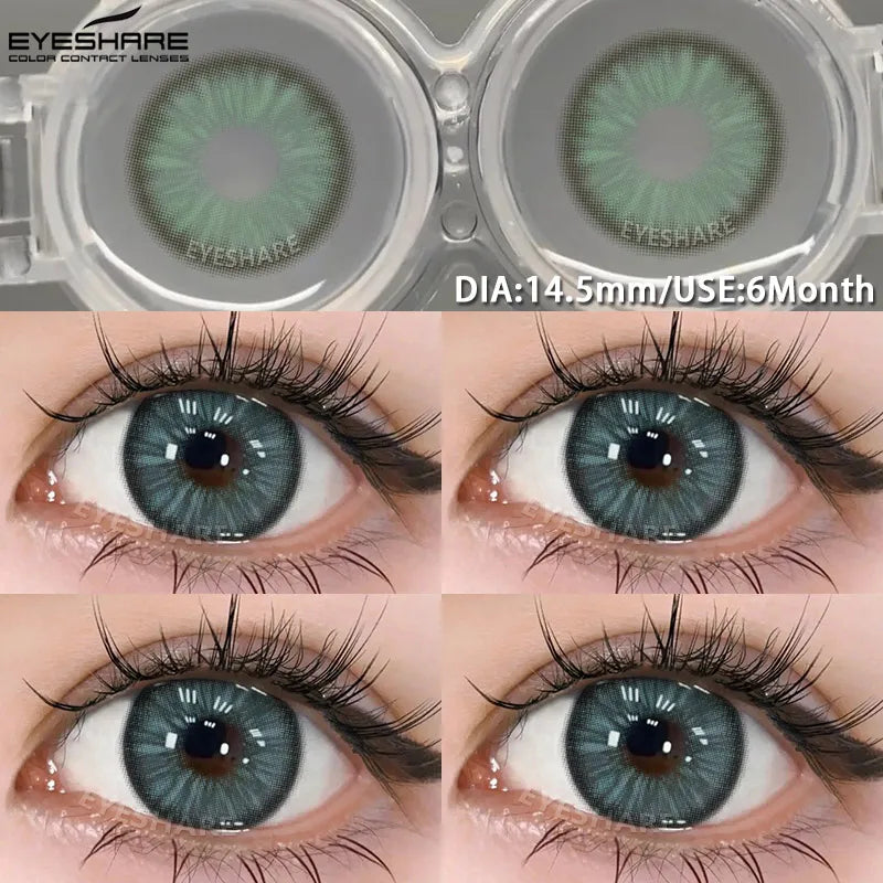 1pair Blue Contact Lenses For Eyes Korean Cute Lens Eye Makeup Pupil Brown Softlenses Women's color contact lenses
